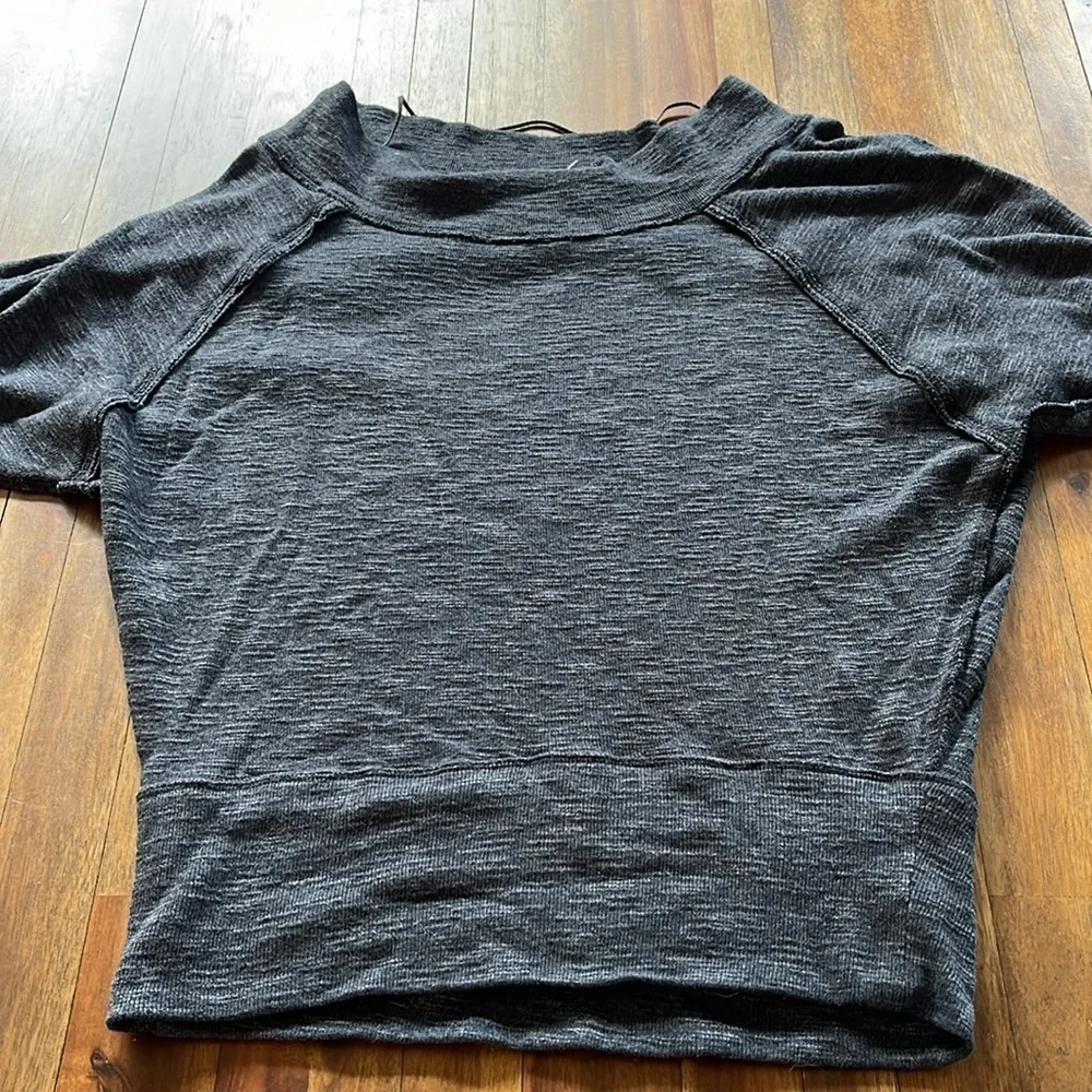 Free People We the Free gray off the shoulder sweater